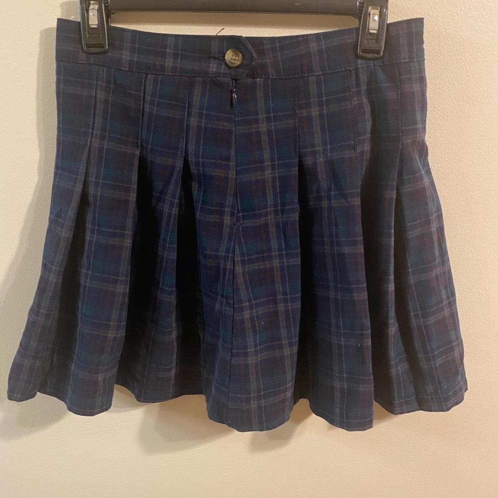 Women's American Eagle Blue Red‎ Plaid Schoolgirl Style Mini Skirt Size 4